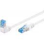 Goobay CAT 6A patch-kaabel 1x 90° nurgaga, S/FTP (PiMF), valge, 0,25 m - riivi sakk üleval, LSZH halogeenivaba, vask (51562)
