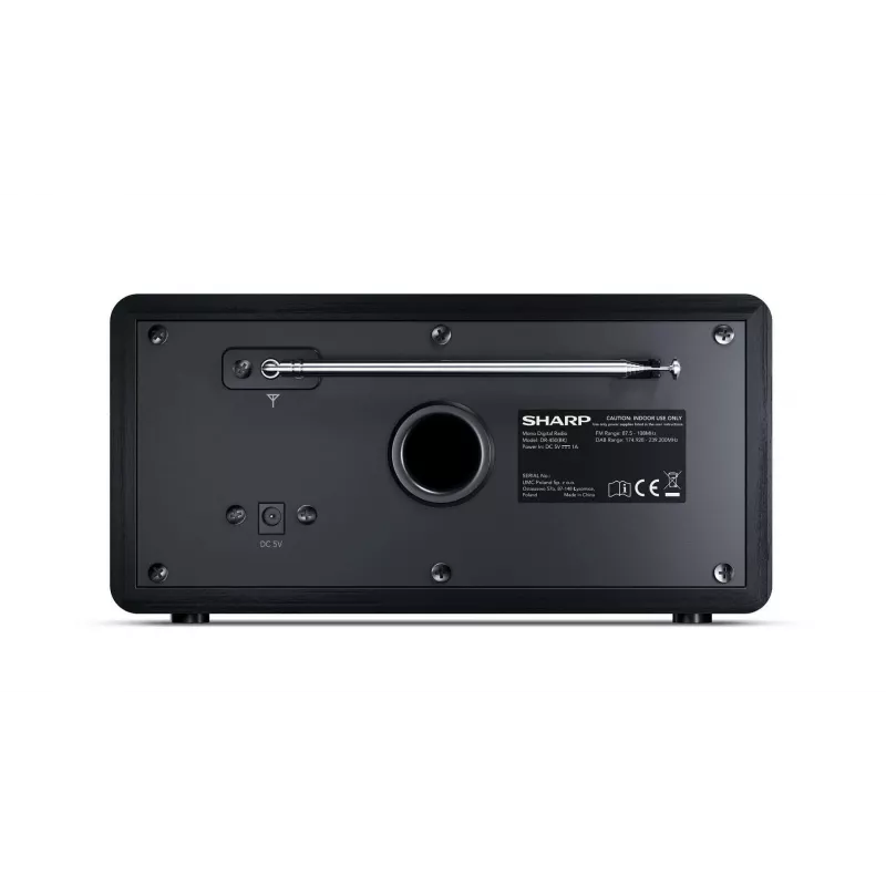 Sharp DR-450 digitaalraadio - must, isiklik, digitaalne, DAB, DAB+, FM, 87,5 - 108 MHz, 174,928 - 239,2 MHz, 3 W