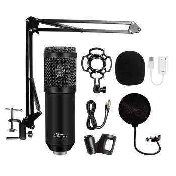 Juhtmega arvutimikrofon MEDIA-TECH MT397K XLR-sisendi, lauaaluse, 2,4 m kaabli, 20–20000 Hz, -32 dB tundlikkusega