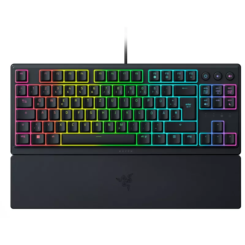Razer Ornata V3 Tenkeyless klaviatuur mängimiseks, USB, QWERTZ, saksa, must