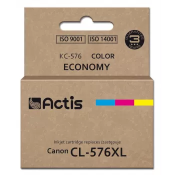 Ühilduv ACTISe kassett KC-576 Canoni printeritele — sinine, punane, kollane, 15 ml, standardmahuga