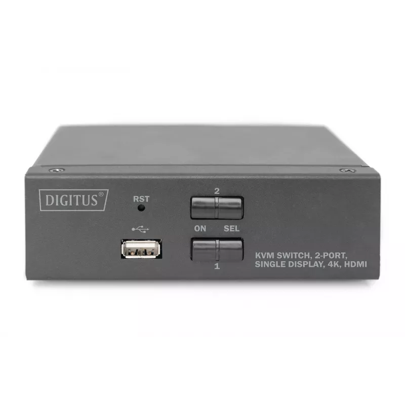 KVM-lüliti Digitus 2-pordine üksikkuvar 4K HDMI