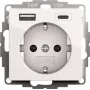 Gira SCHUKO USB toitepistikupesa, 2-sunnaga, puhas valge, mudel 245903