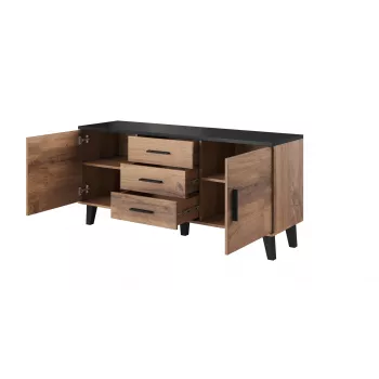 Cama sideboard LOTTA 150 2D3S wotan oak + mat Must