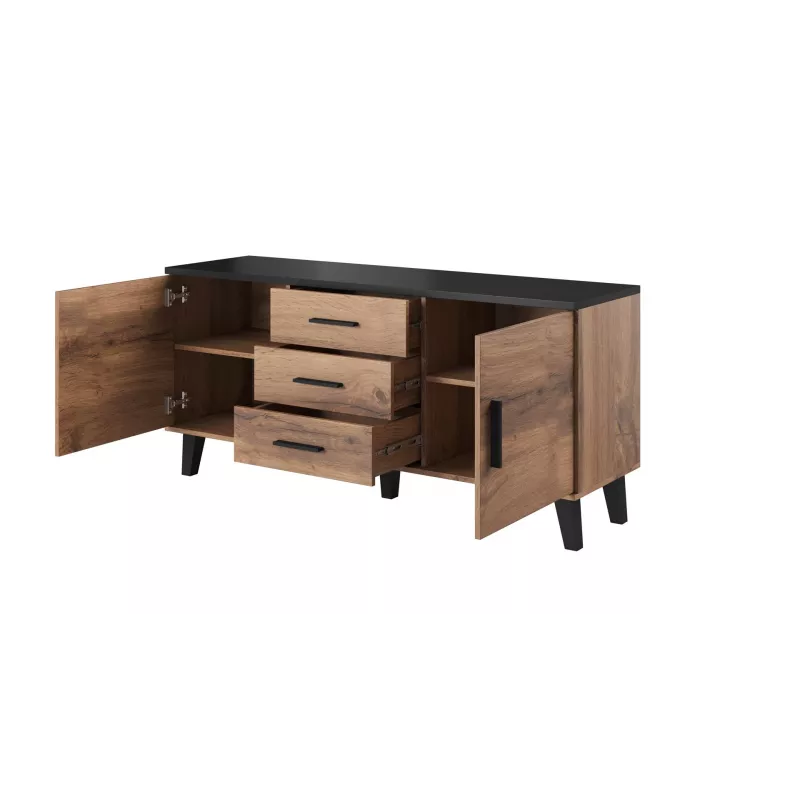 Cama sideboard LOTTA 150 2D3S wotan oak + mat Must