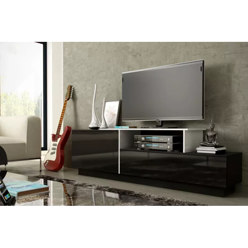 Cama TV-kapp SIGMA 3 180 must/must läikiv + biały