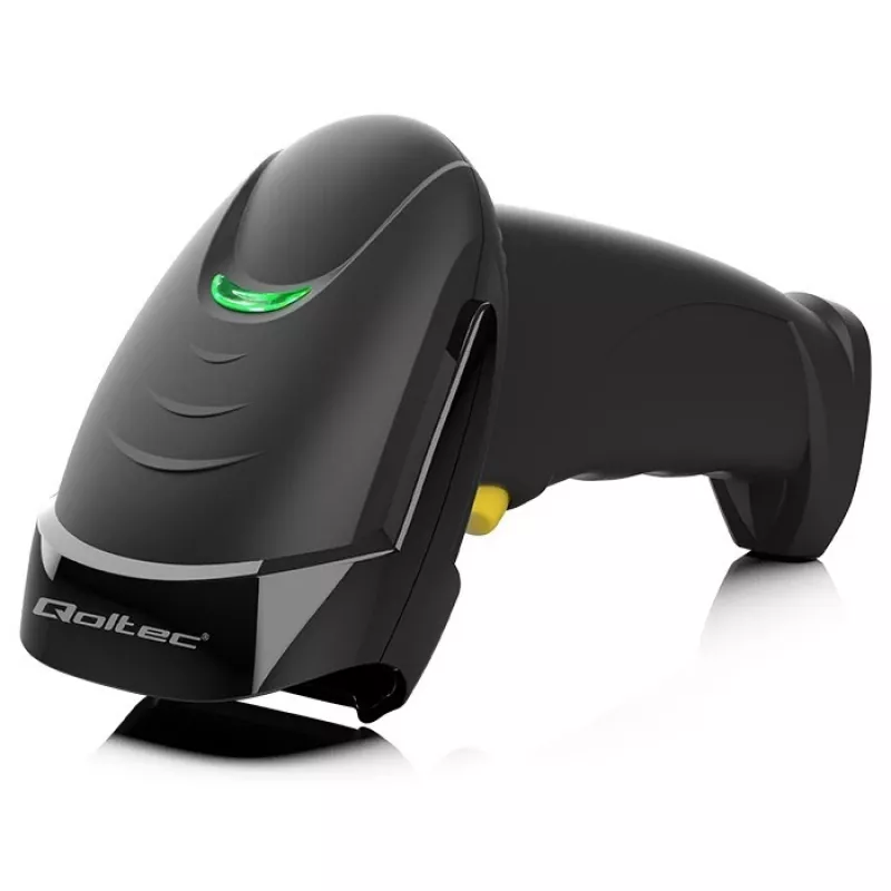 Käeshoitav juhtmega 1D/2D vöötkoodiskanner QOLTEC 50853 — USB, ABS-korpus, 1,65 m kaabel, 97×65×167 mm, 105 g