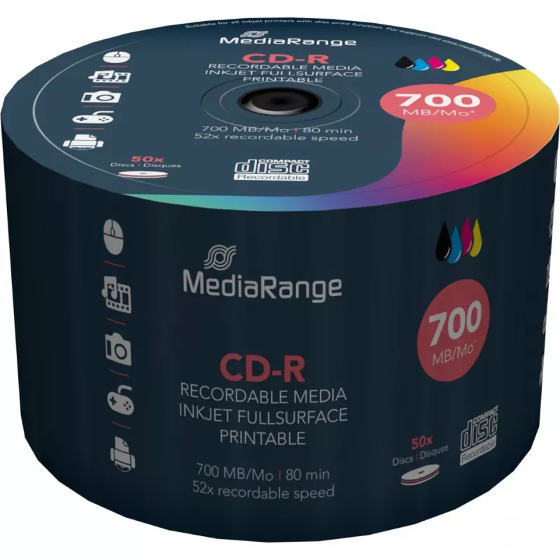 CD-R MediaRange MR208 700 MB 52x 50 tk