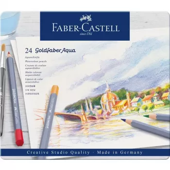 Värvilised pliiatsid Faber-Castell Goldfaber Aqua 24 tk