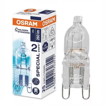 Halogeenpirn Ledvance HALOPIN 25 W G9 T13.3 Soe valge, 260 lm, 2000 h, hämardatav