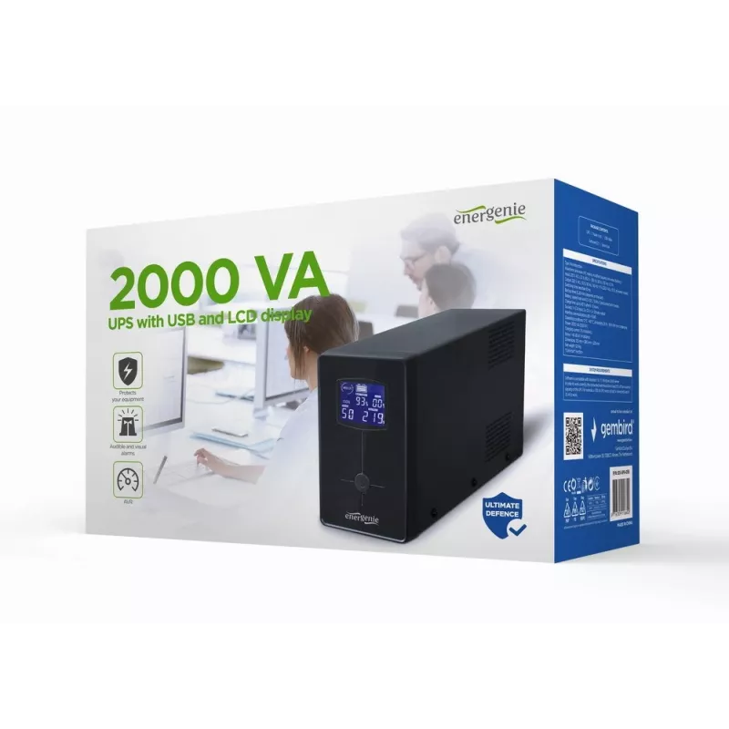 Gembird EG-UPS-035 katkematu toiteallikas (UPS) Line-Interactive 2 kVA 1200 W 5 AC pistikupesa