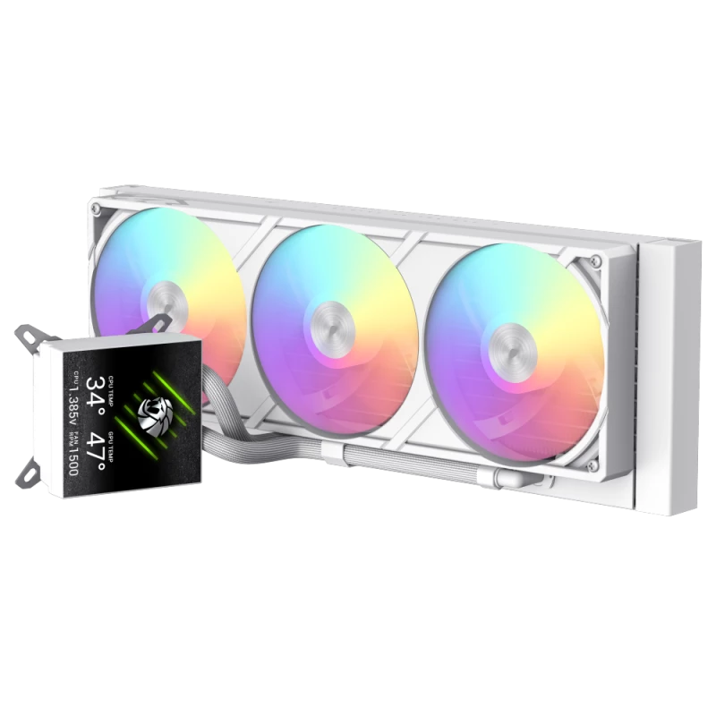 Gamemaxi protsessori vedelikjahutus | GLACIER 360 LCD WH | Intel, AMD