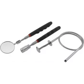 ChiliTec teleskoopiline magnetiline hoidikukomplekt 3-in-1 LED-peegel, Magnet 20-80cm, painduv haarats (23071)