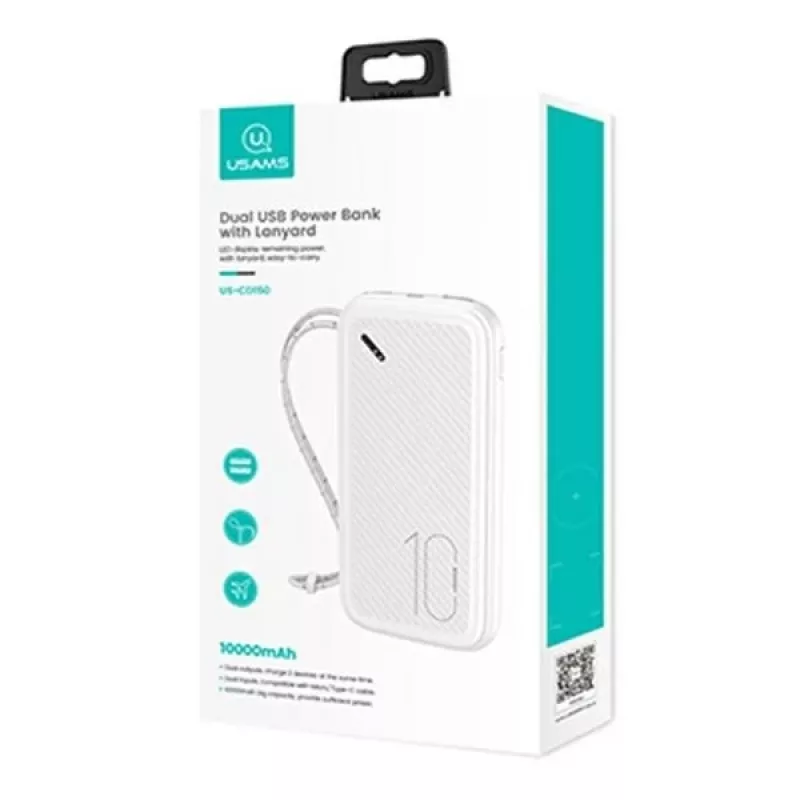 Powerbank PB56 10000mAh 2xUSB Valge