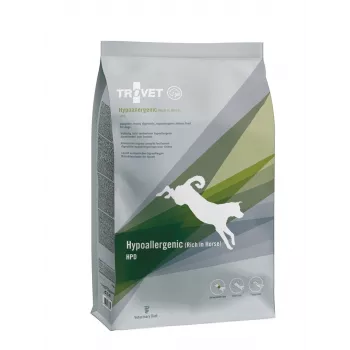 Kuiv koeratoit TROVET Hypoallergenic HPD Horse 3 kg — täiskasvanud, valk 24%, rasv 14%, gluteeni- ja sojavaba