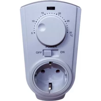 Termostaadipistik Bachmann Powersocket-Thermo 8141 valge – pistikuga ruumitermostaadid, mudel 8141