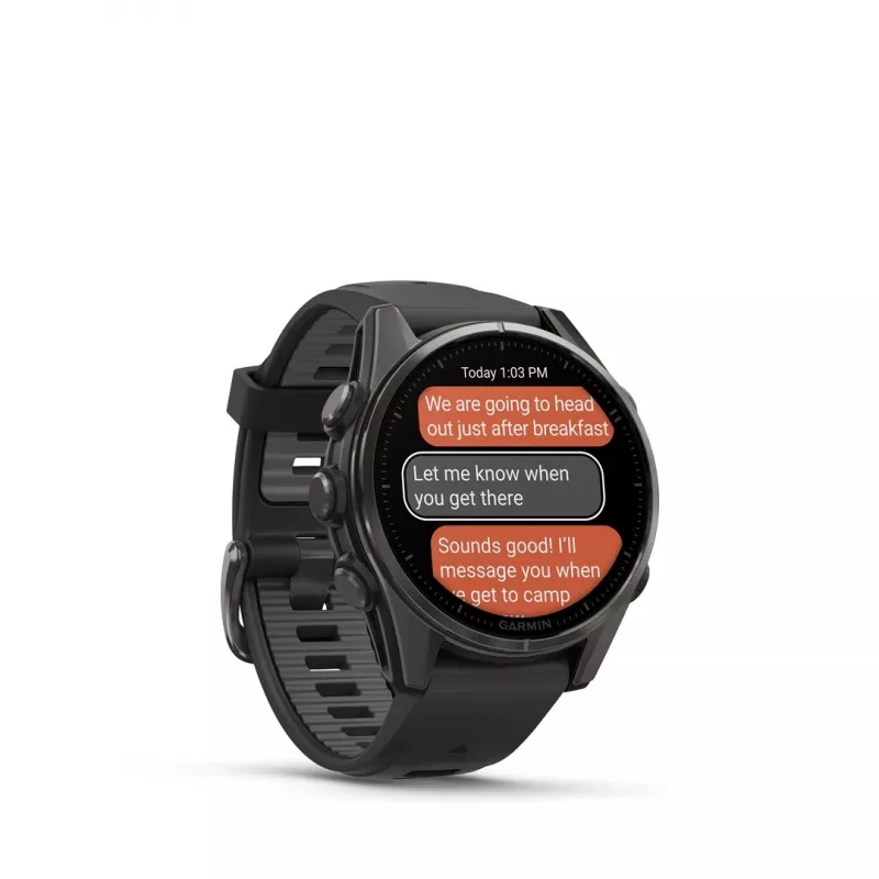 Garmin fenix 8 3,3 cm (1,3) AMOLED 43 mm Digitaalne 416 x 416 pikslit Puuteekraan Must Wi-Fi GPS (satelliit)