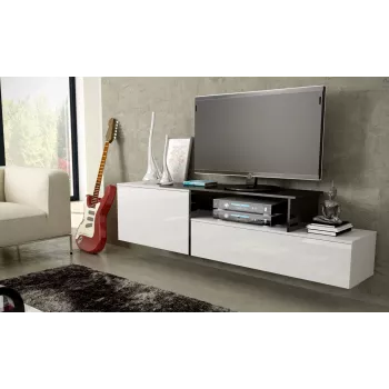 Cama TV-kapp SIGMA 3 180 valge/valge läikiv + must