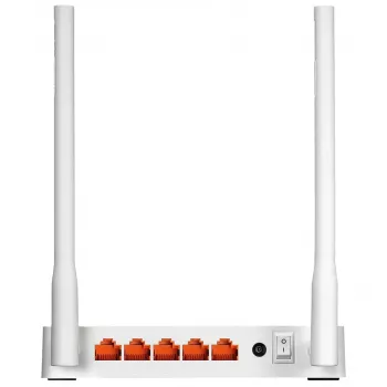 Laualine ruuter TOTOLINK N300RT — ühe ribaga 2,4 GHz Wi‑Fi 4, 300 Mbps, 5x RJ-45 Fast Ethernet porti, 2 välist 5 dBi antenni