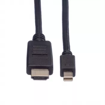 ROLINE - Video- / helikaabel - DisplayPort / HDMI - 32 AWG - Mini DisplayPort (M) - HDMI, 19-kontaktiline (M) - 3 m - varjestatud - must (11.04.5792)