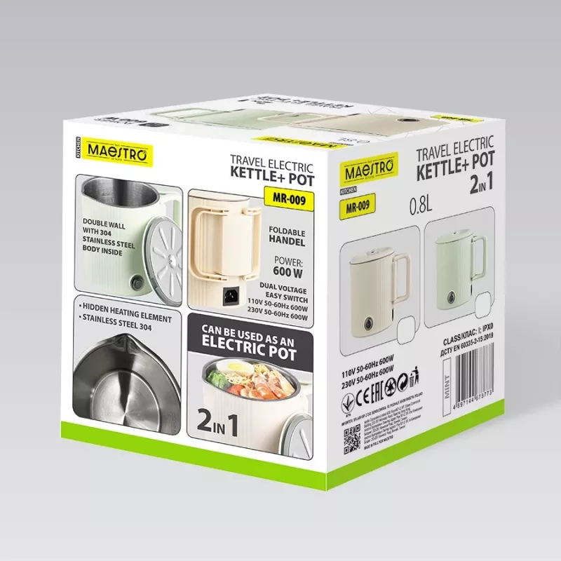 Elektriline veekeetja reisipott Maestro MR-009 0,8 L 600 W Mint