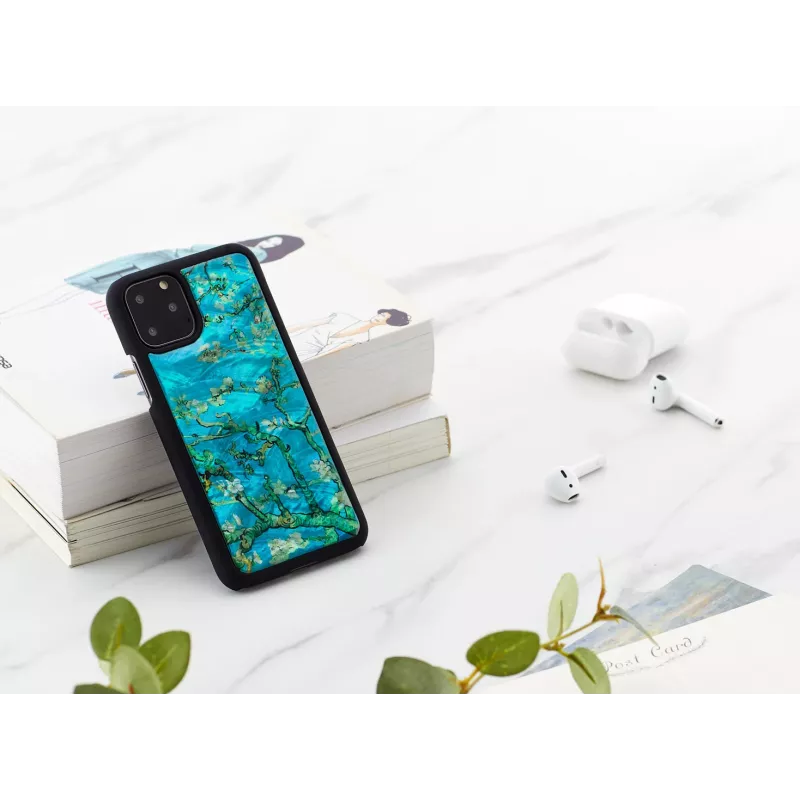Nutitelefoni ümbris iKins iPhone 11 Pro jaoks — mandliõie must, kaitsev kate