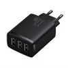 Baseus kompaktne kiirlaadija, 3x USB, 17 W (must)
