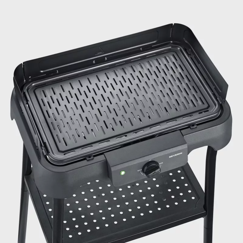 Tabletop electric grill SEVERIN PG 8596, 2000 W, rectangular grid, Must, rotary control