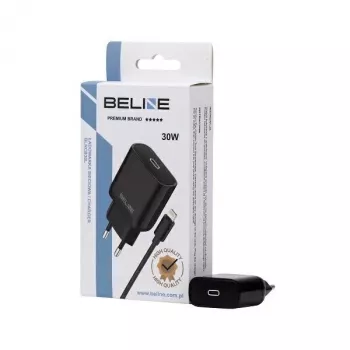 Laadija 30W USB-C Lightningile Beline Beli02174 musta kaabliga