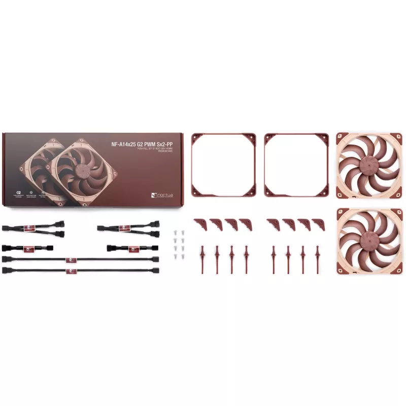Noctua NF-A14x25 G2 PWM Sx2 PP 140mm kahe ventilaatori komplekt