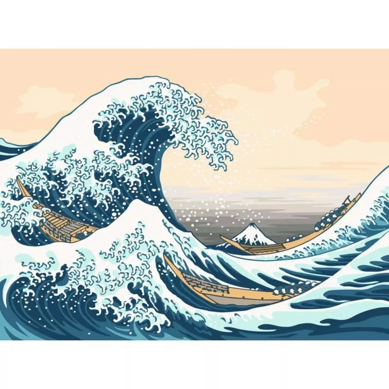 Maalimiskomplekt Ravensburger CreArt ART Collection The Great Wave Hokusai 23690 — numbrite järgi maalimise kunstikomplekt
