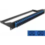 Patch panel DELOCK 43392 1U kiu SC jaoks, rack mount, 482,6×43,6×150 mm, must/sinine