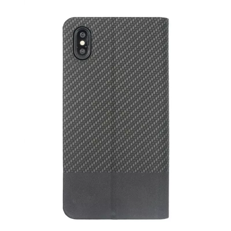 Telefoniraamatümbris Tellur Carbon iPhone XS-ile — must