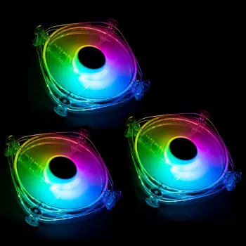 LAMPTRON Icecloud+ ARGB 120mm kolmekordne PWM ventilaatorikomplekt - must