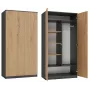Riidekapp Top e shop SD-90 ANT/ART KPL — 2 uksega magamistoa riidekapp, 7 riiulit, 900×500×1800 mm