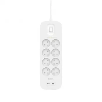 Liigpingekaitse Belkin SRB003CA2M 8 vahelduvvoolupistikut 900 J valge 2 m
