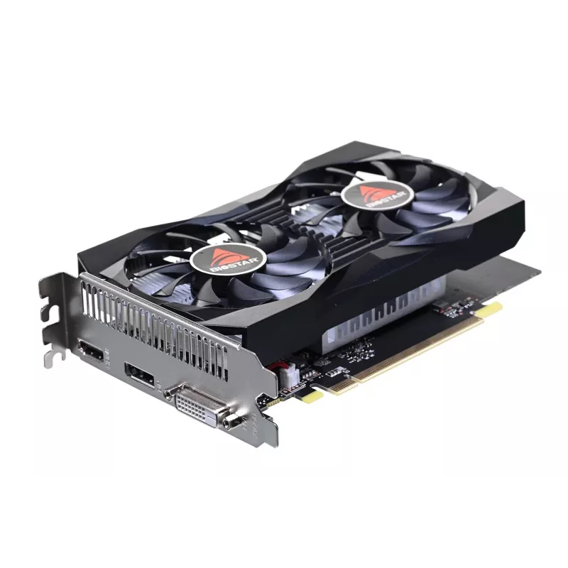 Diskreetne graafikakaart BIOSTAR GeForce GTX 1050 4 GB GDDR5, 1455 MHz boost, 128-bitine, PCIe 3.0, 2 ventilaatorit