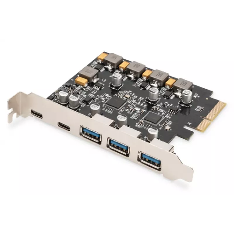 PCIe kaart Digitus 2x USB-C 3x USB A