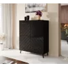 Shelving unit ABETO 100.5 x 40 x 121.5 cm must/läikiv must