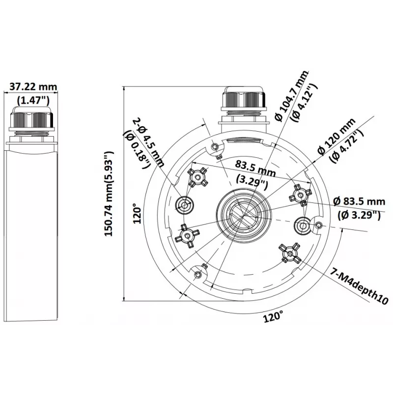 Ühenduskarp Hikvision DS-1280ZJ-DM46 (must)