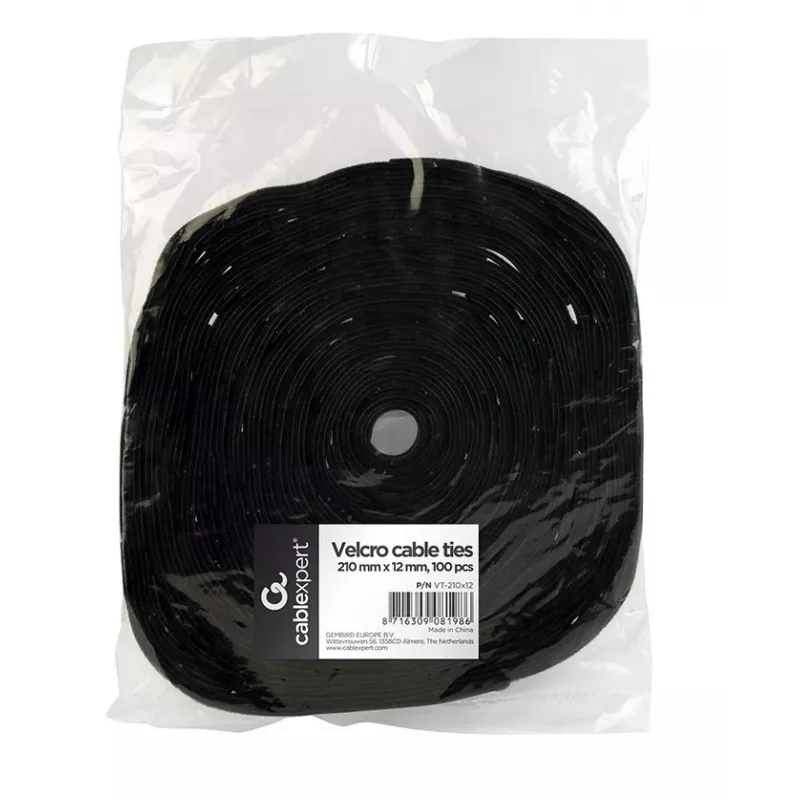 Gembird VT-210X12 kaabliside must 100 tk