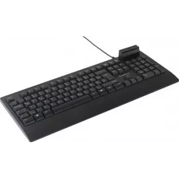 Renkforce RF-CKB-200 USB-klaviatuur saksa, QWERTZ must kiipkaardilugeja (RF-CKB-200)