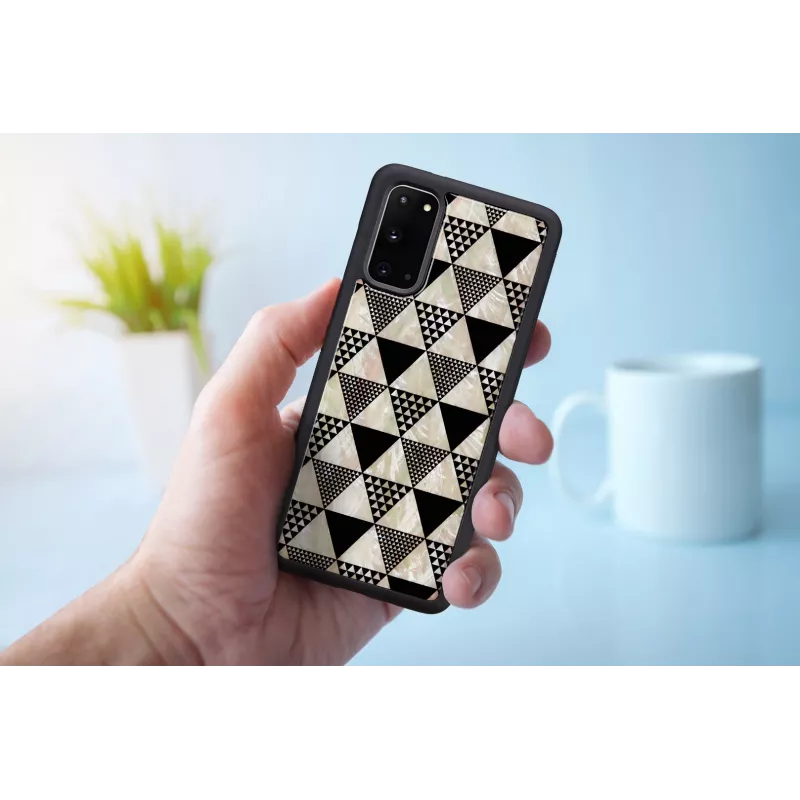 Kaitsev telefoniümbris iKins Samsung Galaxy S20-le — püramiidtekstuur, must
