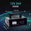 Akulaadija QOLTEC 52514 — 12V/24V, 25A, AGM/GEL/SLA akudele, LCD-ekraaniga