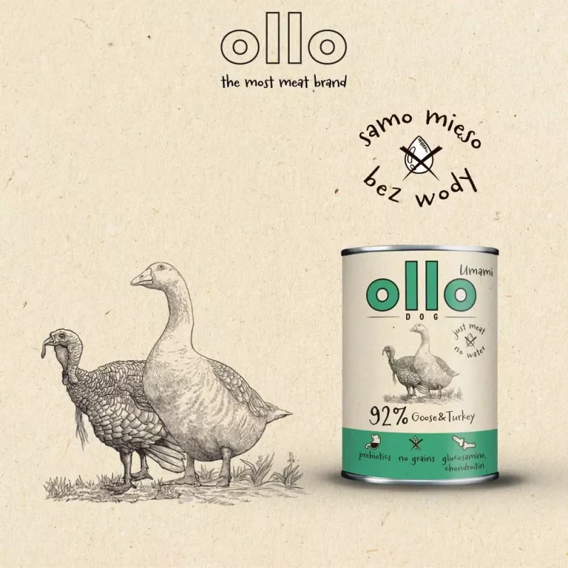 OLLO Umami Hani ja kalkun - märg koeratoit - 850g