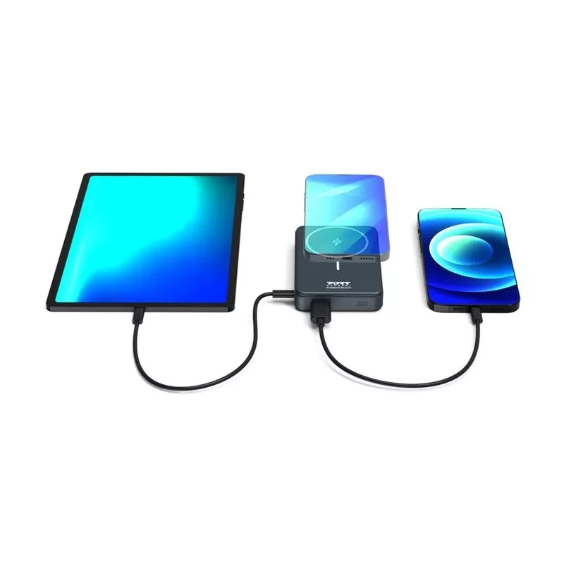 Akupank Port Designs 907005 10000 mAh juhtmevaba laadimisega must