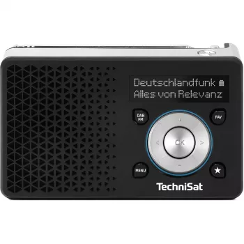 Kaasaskantav raadio TECHNISAT DIGITRADIO 1 A — DAB+/FM, OLED-ekraan, USB-C, 3,5 mm kõrvaklappide pesa, 1 W, must/hõbedane