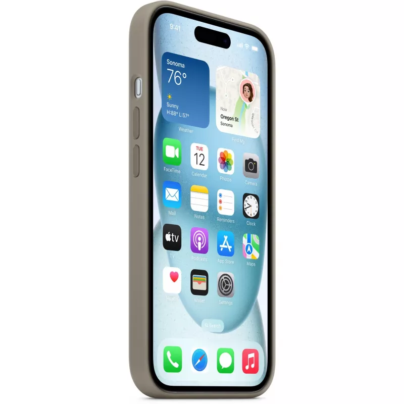 Silikoonümbris MagSafe'iga iPhone 15 jaoks - savi