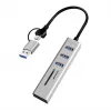 USB 3.0 jaotur USB-A, SD/microSD pesa, 2in1