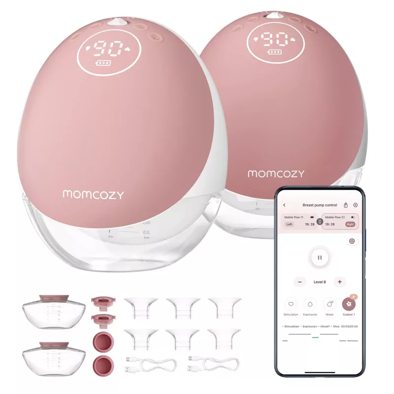 Momcozy M9 kahekordne elektriline rinnapump, punane, 150 ml